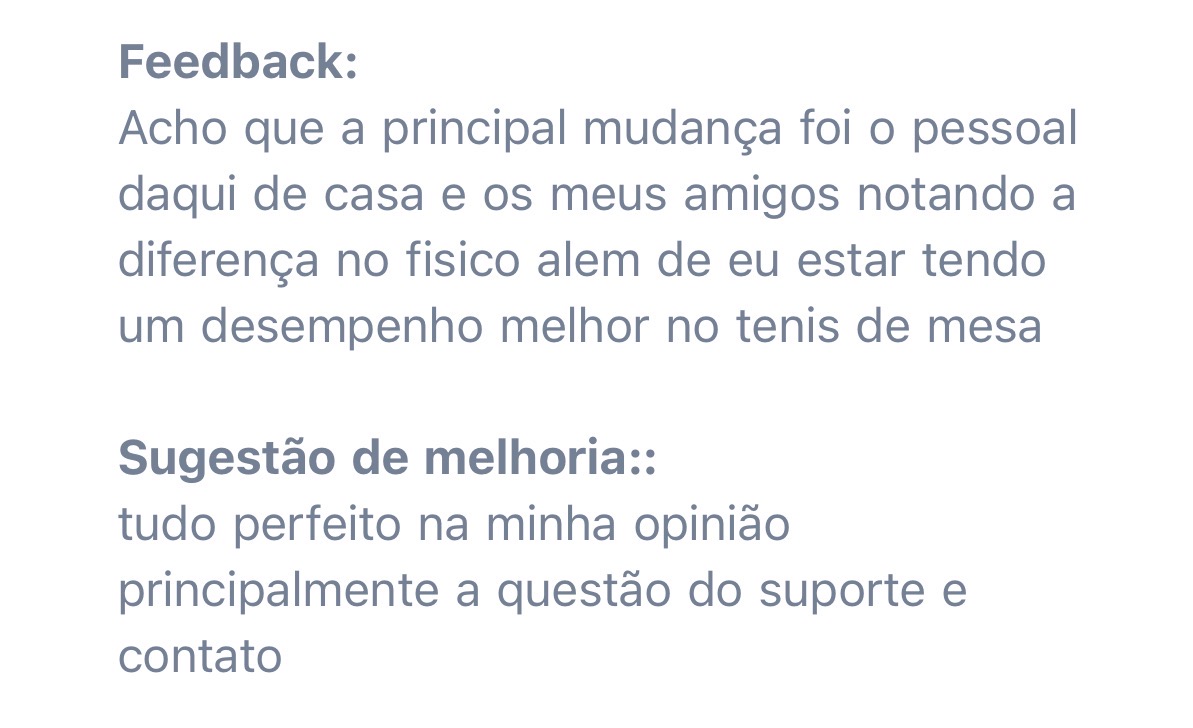 Feedback de aluno
